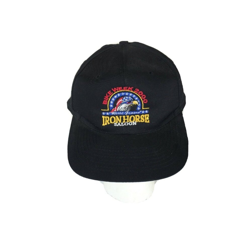 Iron Horse Saloon Bike Week 2000 Hat Cap Snapback Black Nissun Vintage